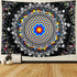 Trippy Mandala Tapestry Psychedelic Black and White Tapestry Hippie Celestial Space Tapestry Bohemian Boho Tapestry Wall Hanging for Living Room