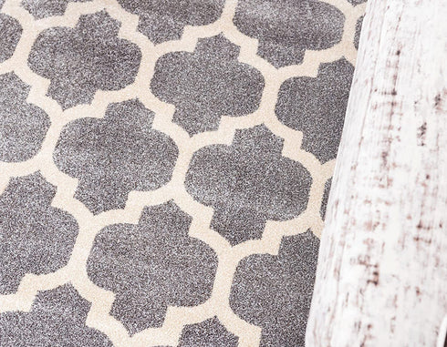 Unique Loom Trellis Collection Modern Morroccan Inspired with Lattice Design Area Rug, 2 ft 2 in x 3 ft, Gray/Beige