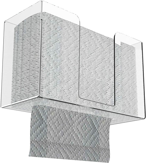 Cq acrylic Wall Mount Paper Towel Dispenser for Z-fold, C-fold, or Multi-fold Paper Towels,Acrylic Paper Towel Holder for Bathroom and Kitchen,Versatile for Wall and Countertop,claer Pack of 1