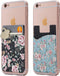 Cardly (Two Cell Phone Stick on Wallet Card Holder Phone Pocket for iPhone, Android and All Smartphones. (Floral)