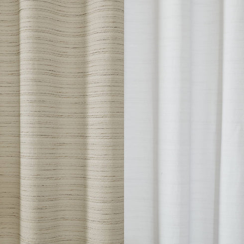 Comfort Spaces Grasscloth Blackout Window Curtain Pair / 2 Pieces Panels Grommet Top Energy Efficient Saving Drapes for Living Room Bedroom and Dorm, 40" W x 95" L, Ivory