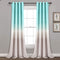 Lush Decor Aqua and Gray Umbre Fiesta Curtains Room Darkening Window Panel Set for Living, Dining, Bedroom (Pair), 95? Long x 52? Wide, L, Aqua & Gray