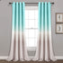 Lush Decor Aqua and Gray Umbre Fiesta Curtains Room Darkening Window Panel Set for Living, Dining, Bedroom (Pair), 95? Long x 52? Wide, L, Aqua & Gray