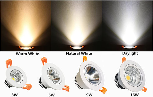 LightingWill 2inch LED Dimmable Downlight, 3W COB Recessed Ceiling Light, Warm White 3000K-3500K, CRI80, 25W 220LM Halogen Bulbs Equivalent, White (4 Pack)