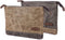 Gootium Waxed Canvas Zip Pouch Set - Zippered Makeup Bag Office Supply Folio Pencil Bag Multipurpose Organizer Accessories Holder (2-PACK)