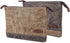Gootium Waxed Canvas Zip Pouch Set - Zippered Makeup Bag Office Supply Folio Pencil Bag Multipurpose Organizer Accessories Holder (2-PACK)