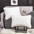 WERDIM Shaggy Fluffy Faux Fur Pillowcases 2 Pack Button Closure Velvet Pillow Shams Standard/Queen Size (White, 20 X 26 Inches)