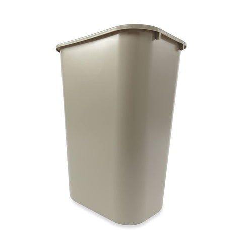 Rubbermaid Commercial Products Plastic Resin Deskside/Office/Home Wastebasket, 10 Gallon/41 Quart, Beige