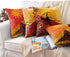 Emvency Set of 4 Throw Pillow Covers Modern Artistic Red and Orange Oil Painting Couple Dancing African Ethnic Tribe Decorative Pillow Cases Home Decor Standard Square 18x18 Inches Pillowcases