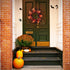 BOMMETER 22 inch Pre-Lit Halloween Deco Mesh Wreath with Timer, Lighted Front Door Wreath with 20 Warm LED Light, for Home Wall Hanging Halloween Décor (Brown)