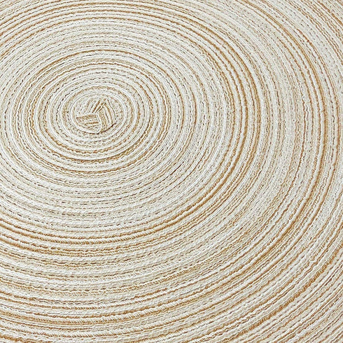 12 PCS Round Placemats and Coasters Set(15"×15"&4.33"×4.33") 6 Place Mats and 6 Coaster Round Braided Placemats Round Table Mats for Dining Tables Table Mats(Beige)