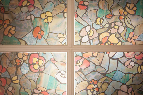 d-c-fix 346-0431 Self-Adhesive Privacy Glass Window Film, Venetian Garden, 17" x 78" Roll,