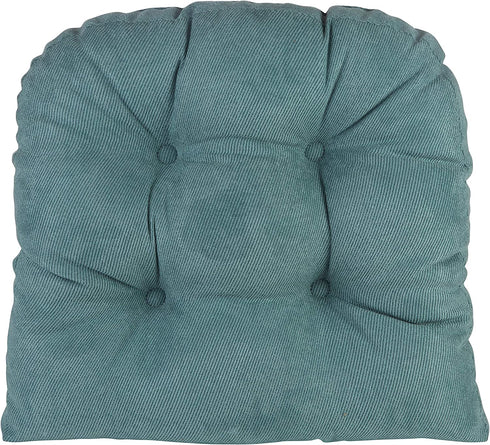 Klear Vu Twillo Large Overstuffed Non-Slip Gripper Chair Pad Cushion, 17" x 17", 2 Pack, Marine 2 Count