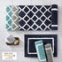Madison Park Bittman Reversible Bathroom Rug - High Pile Luxrurious Tufted Plush Bath Mat Absorbent, Quick Dry, Geometric Design Shower Room Décor, 21x34, Grey