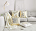 NeatBlanc Pack of 4 Decorative Throw Pillow Case Cushion Cover Gold Stamping Leaves 18 x 18 inches 45 x 45 cm for Couch Bedroom Car