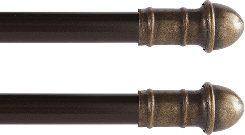 Interior Living 7/16" Diameter Adjustable Petite Café Curtain Rod, 28-48", Bronze