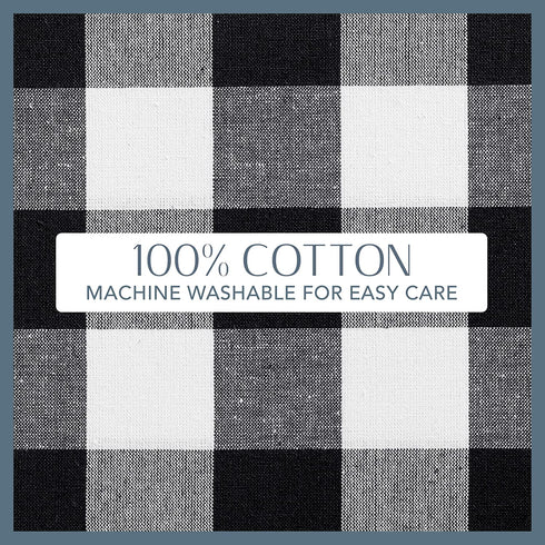 Elrene Home Fashions Farmhouse Living Buffalo Check Tablecloth, 52" x 52", Black/White