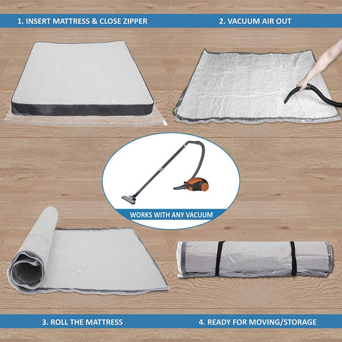 Twin/Twin XL Foam Mattress Vacuum Bag for Moving, Vacuum Seal Mattress Storage Bag with Straps