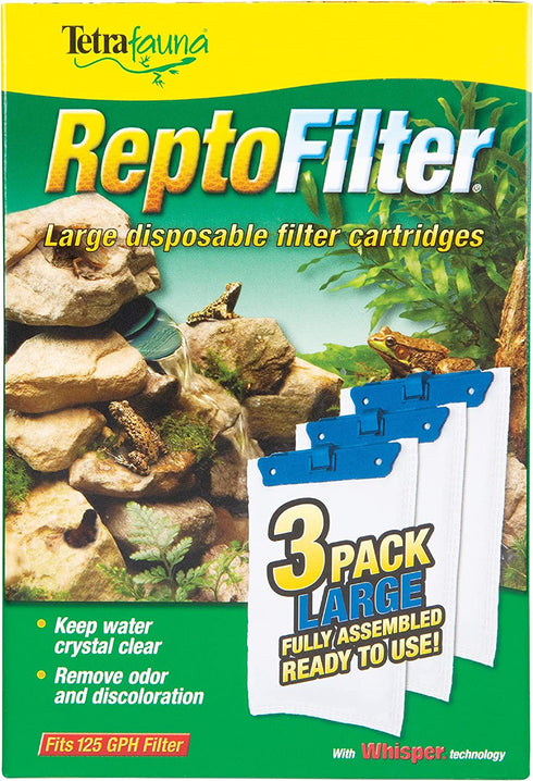 TetraFauna ReptoFilter Filter Cartridges 3 Count, Size Large, Filter Cartridge Refills