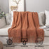MIULEE Throw Blanket for Couch Textured Knitted Blanket with Tassels Cozy Woven Boho Bed Blanket for Sofa Bed Chair Wave Pattern 50"x60", Orange Yellow