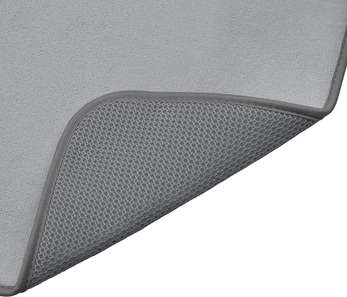 Amazon Basics Plastic Dish Drying Rack with 2 Mats (16" x 18") - Charcoal