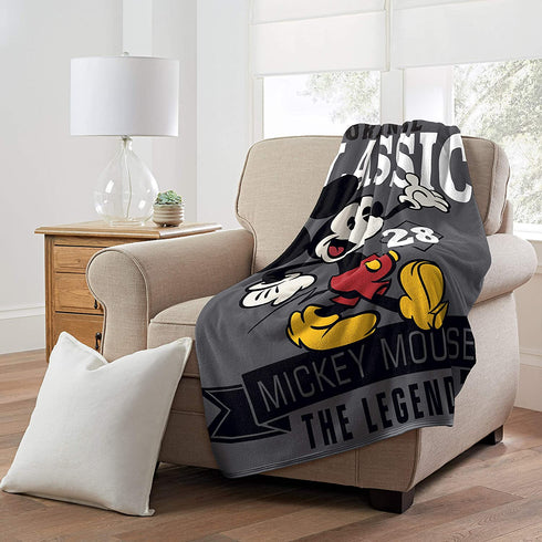 Disney's Mickey Mouse, "A Classic" Micro Raschel Throw Blanket, 46" x 60", Multi Color