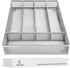 Flatware Tray Utensil Drawer Organizer Kitchen Utensil Cutlery Tray Mesh Designing with Foam Feet Multi Compartments Keep Desk Drawer and Office Supplies Well Organized (Silver)