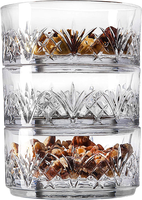 Godinger Snack Bowls, Stackable Nut Bowl Set of 3 - Dublin Collection