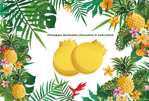 Pineapple Mold Silicone Hawaiian Chocolate Molds Summer Smash Cakes and Breakables, Cake Pan for Baking Luau, Tropical Hawaii Theme Decor and Birthdays- Large 3D Pineapple Mold, 10x7 inches