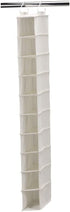 Household Essentials 311322 Hanging Shoe Storage Organizer for Closets |10 Pocket Shelves | Natural Canvas