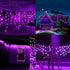 Dazzle Bright 360 LED Christmas Icicle String Lights, Light Up Christmas Decorations 8 Modes Fairy Lights for Outside Garden Patio Holiday Party (Purple)