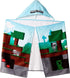 Jay Franco Minecraft Overworld Adventure Hooded Bath/Pool/Beach Towel, Blue