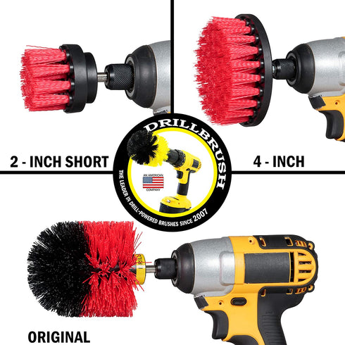 Drillbrush Scrub Brush - Drill Scrub Brush Attachment - Stone Cleaning - Deep Cleaning Brush - Ceramic Tile Cleaner Brush - Deck Scrub Brush - Drill Brush Pads - Rotary Drill Brush Cordless Scrubber