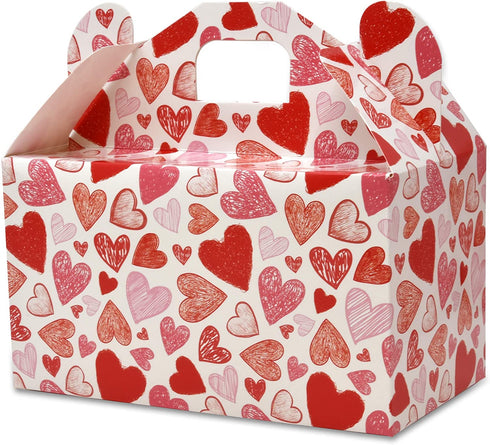 Valentine™s Day Treat Boxes 48 Pack Cardboard Hearts Goody Bag Cookie Holder Classroom Crafts Supplies Party Favors 4 Designs by Gift Boutique Measures: 6.2 x 3.5 x 3.5 Inches