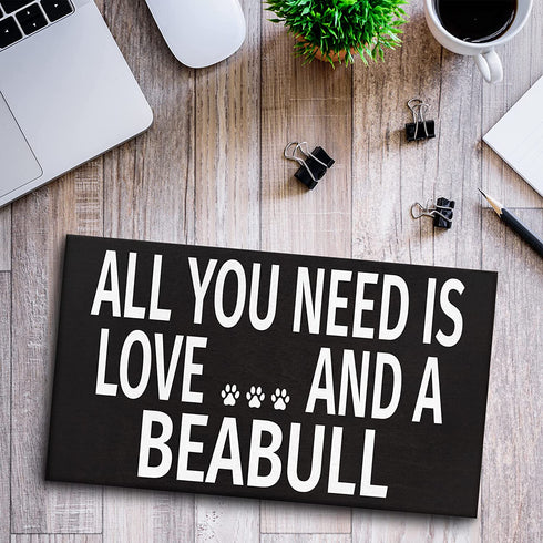 JennyGems Beabull Sign, All You Need Is Love And A Beabull, Wood Sign, 9.5x5.5 Inches, Beabull Mom, Beabull Gifts, Beabull Dogs, Beabull Decor, American Made