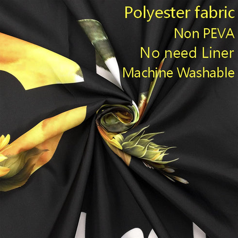 LB Rustic Sunflower Fuck It Get Naked Shower Curtain Decor, Modern Farmhouse Yellow Floral Funny Quotes Shower Curtains 72X72 inch Polyester Fabric Bathroom Decoration Bath Curtains Hooks Included