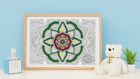 Giant Coloring Poster for Kids and Adults - Great for Care Facilities, Schools, Group and Family Activities (Floral Mandala, 30"x42")