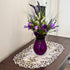 Linens, Art and Things Embroidered Purple Embroidered Lavender Lilac Table Runner 14 X 28 Inch