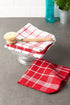 DII Waffle Weave Kitchen Collection, 100% Cotton, Kitchen Set, Red 8 Piece