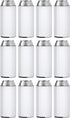 TahoeBay Slim Can Coolers (12-Pack) Blank Neoprene Beer Sleeves (White)