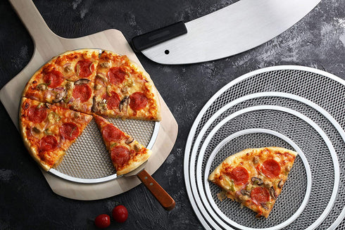 New Star Foodservice 50967 Restaurant-Grade Aluminum Pizza Baking Screen, Seamless, 14-Inch, Pack of 6