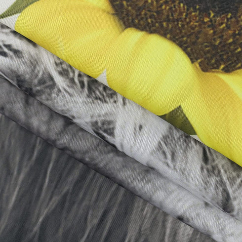 EOBTAIN Get Naked Highland Cow Shower Curtain Farmhouse Animal with Sunflowers Yellow Floral Funny Bull Grey Western Cattle Modern Bathroom Curtain Easy Care 69x70Inches Waterproof Fabric 12 Hooks