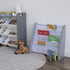 Humble Crew, Grey/White Kids Book Rack Storage Bookshelf, 4 Tiers