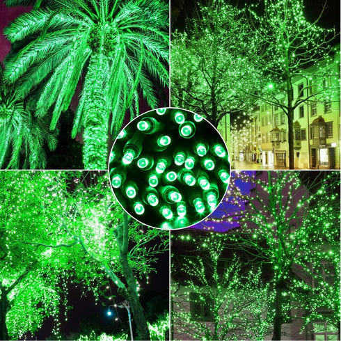 50ft 100 Count Green LED Christmas Lights Outdoor Indoor, Commercial Grade Green Wire, 5mm Wide Angle St. Patrick's Day Light Halloween Mini String Lights Outdoor Waterproof for Tree, Garland, UL