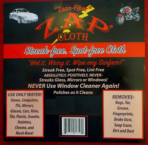 Zezo-Fiber - Streak Free, Spot Free - Polishes as it Cleans- 8 Cloths by Kaywos Cloth