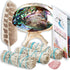 Sage Smudge Kit - White Sage Smudge Sticks Incense Sticks, Rose Quartz, Abalone Shell 5"+, Stand, Smudging Feather & Cleansing Guide (3 Sage)