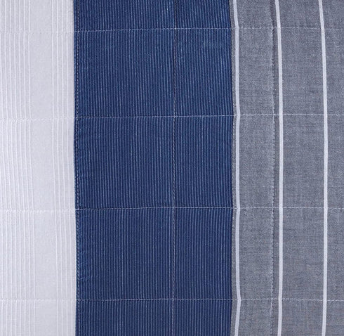 Nautica | Swale Collection | 100% Cotton Quilted Accent Standard Sham, Envelope Closure, Pre-Washed for Added Softness, Easy Care Machine Washable, 20" x 26", Navy