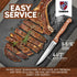 Megaflint Steak Knives Set of 8 - Steak Knives with Polished Rosewood Handle, 5Cr15Mov Stainless Steel Blade HRC 57-58 Hardness Full Tang (Not dishwasher safe)