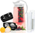 White Fruit & Tea Infusion Water Pitcher - Free Ice Ball Maker - Free Infused Water Recipe eBook - Includes Shatterproof Jug, Fruit Infuser and Tea Infuser Great for weight loss - The PERFECT Set