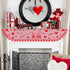 Tifeson Valentines Day Decor, Red Heart Valentines Fireplace Scarf, 20x90 Inch Gnome Lace Valentines Day Mantle Scarves Cover Fireplace Mantel Decor, Valentines Fireplace Decorations Party Supplies